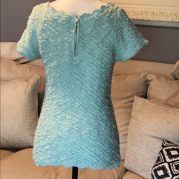 Anthropologie Knitted & Knotted aqua sweater - Picture 3 of 7